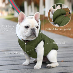 SAWMONG abrigo para perro con remaches metálicos, fácil de poner.
