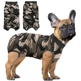 SAWMONG Traje de Recuperación para Perro camuflado, vista frontal protege heridas y ofrece comodidad
