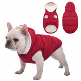 SAWMONG sudadera polar con capucha para perro rojo, calor cómodo en paseos fríos.
