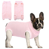 SAWMONG traje de recuperación para perro, vista frontal, protege incisiones y facilita la movilidad.