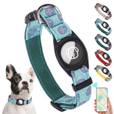 SCENEREAL collar Airtag ajustable verde para perros, seguridad ant pérdida.