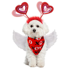 SCENEREAL alas plumas blancas para perro, ideal para disfraces tiernos y festivos.