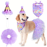 SCENEREAL bandana de cumpleaños para perros, accesorio suave para fotos divertidas.