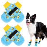 SCENEREAL Calcetines Antideslizantes para Perro, enfoque en piso de madera, evitan resbalones.