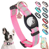 SCENEREAL collar con soporte para localizador Apple, rosa M, presenta diseño seguro para ubicar al perro