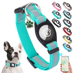 SCENEREAL collar con soporte para etiqueta rastreadora turquesa XS para seguridad diaria
