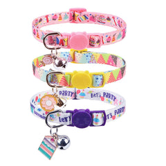 SCENEREAL collar gato cumpleaños con ajuste cómodo de 3 piezas
