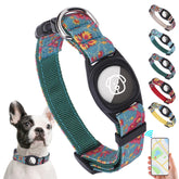 SCENEREAL collar Airtag duradero para perros pequeños, estilo vintage.