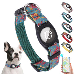 SCENEREAL collar Airtag duradero para perros pequeños, estilo vintage.
