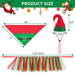SCENEREAL disfraz completo para perro de Navidad, conjunto perfecto para celebraciones.