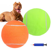 SCENEREAL Pelota tenis gigante 9,5 pulgadas azul para perros grandes.