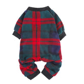 SCENEREAL pijamas perro con patrón cuadriculado clásico, ideal para paseos y fiestas.