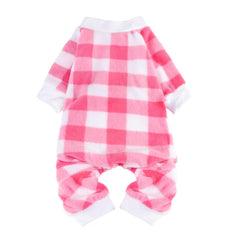 SCENEREAL pijama para perro rosa con cuadros, comodidad suave para paseos diarios.
