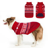SCENEREAL sudadera para perro cuello alto rojo con corazones y copos para días fríos
