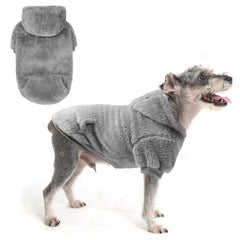 SCENEREAL sudadera para perro con capucha gris, abrigo cálido para paseos diarios