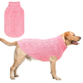 SCENEREAL sudadera para perro tejida rosa XL, vista frontal, abrigo cálido para paseos.