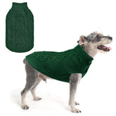 SCENEREAL suéter para perro tejido verde oscuro, cálido y cómodo para paseos.