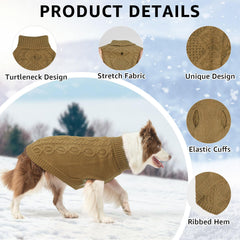 SCENEREAL suéter de punto para perro mediano, ajuste cómodo y cuello alto