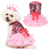 SCENEREAL vestido para perro con brillos, ideal para fiestas.