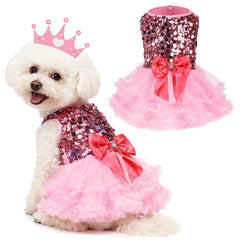 SCENEREAL vestido para perro con brillos, ideal para fiestas.