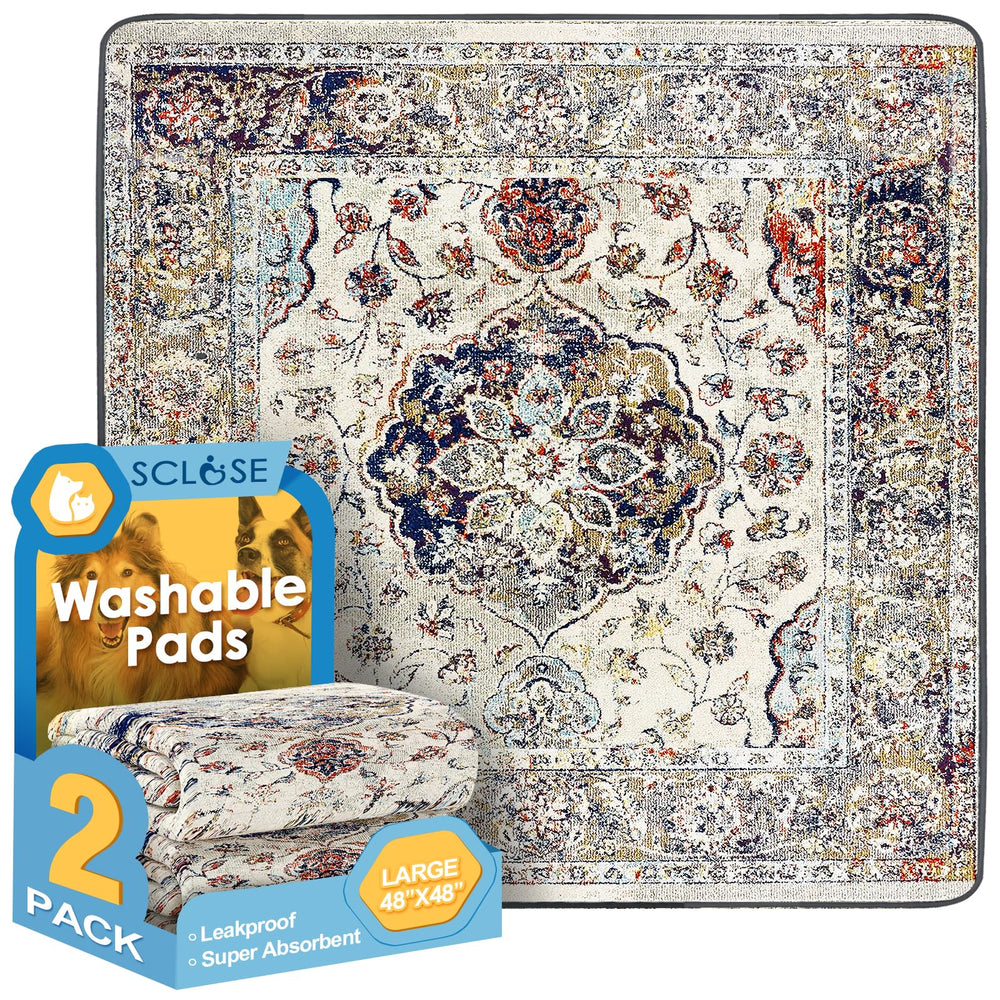 SCLOSE almohadilla para perros reutilizable 122x122 cm, absorbente y duradera para casa.