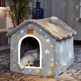 SCNBOM casa perro interior frontal, refugio cómodo y cálido para mascota