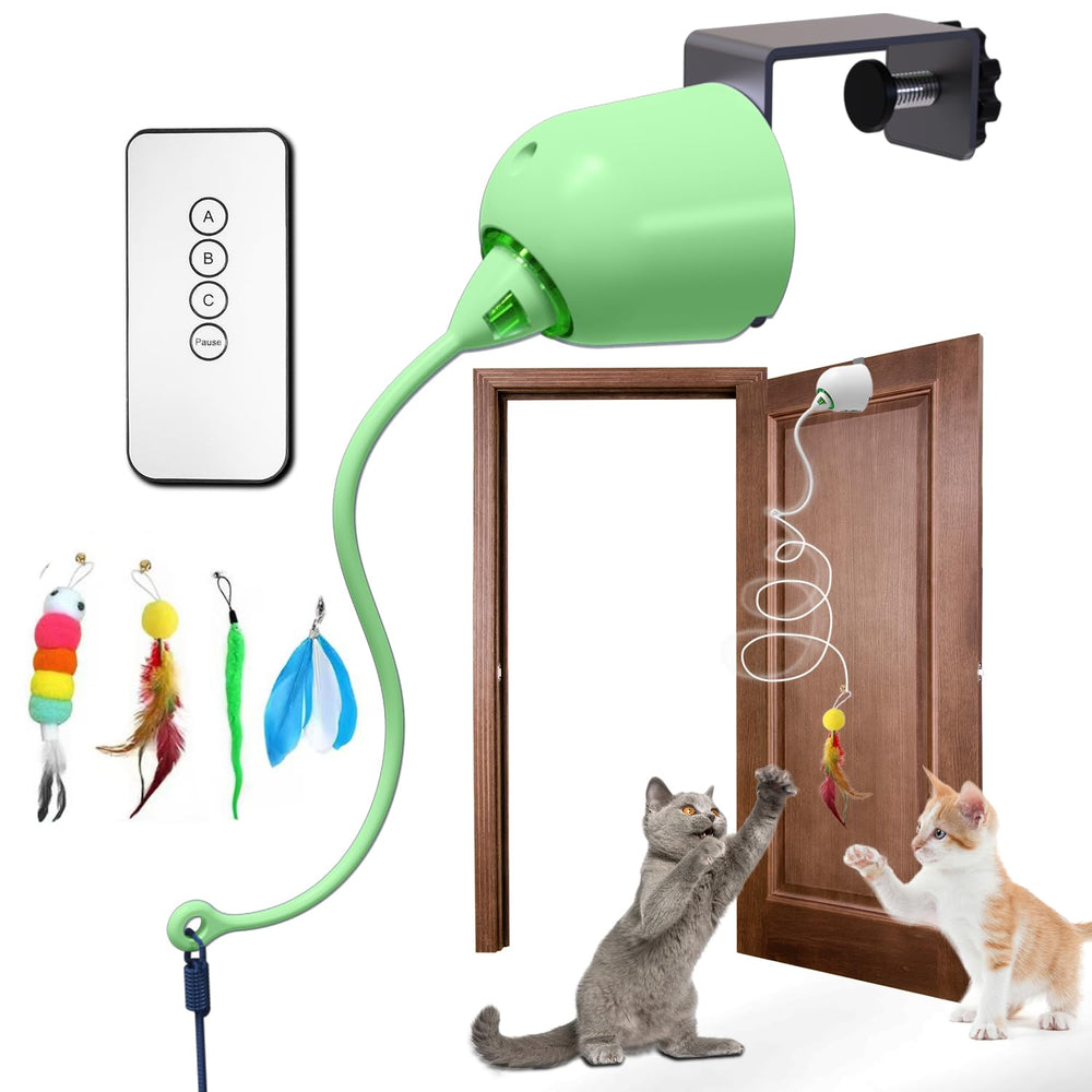 Scsuupoee juguete interactivo para gatos en la puerta, ideal para estimular la actividad.