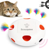 Scsuupoee juguete interactivo para gatos con plumas en movimiento, estimula la caza