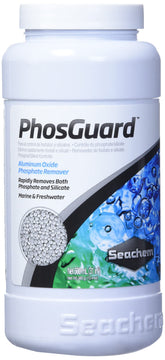 PhosGuard 500ml de Seachem botella frontal para acuarios.
