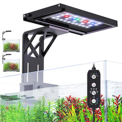 SEAOURA luz para acuario clip-on que favorece el crecimiento de plantas con iluminación suave.