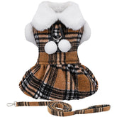 Sebaoyu vestido-sudadera para perro con correa, ideal para paseos invernales.