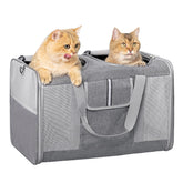 Sedioso transportín para gato grande, exterior espacioso y cómodo para viajar con mascotas.