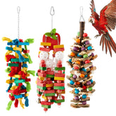 Seenelling: juguete para loro grande, tres piezas multicolor para masticar y trepar