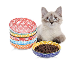 Selamica tazones cerámicos para gatos, colores vibrantes para comer y beber