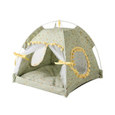 Selena cama-tienda para mascotas, vista frontal, refugio cómodo para gatos y perros.