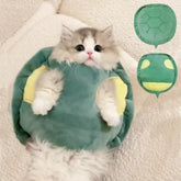 Disfraz de tortuga Selena para gatos y perros con caparazón mediano, ideal para fiestas.