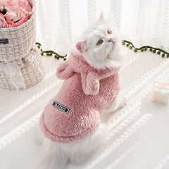 Selena suéter-capucha para mascota, rosa, cálido para días fríos.
