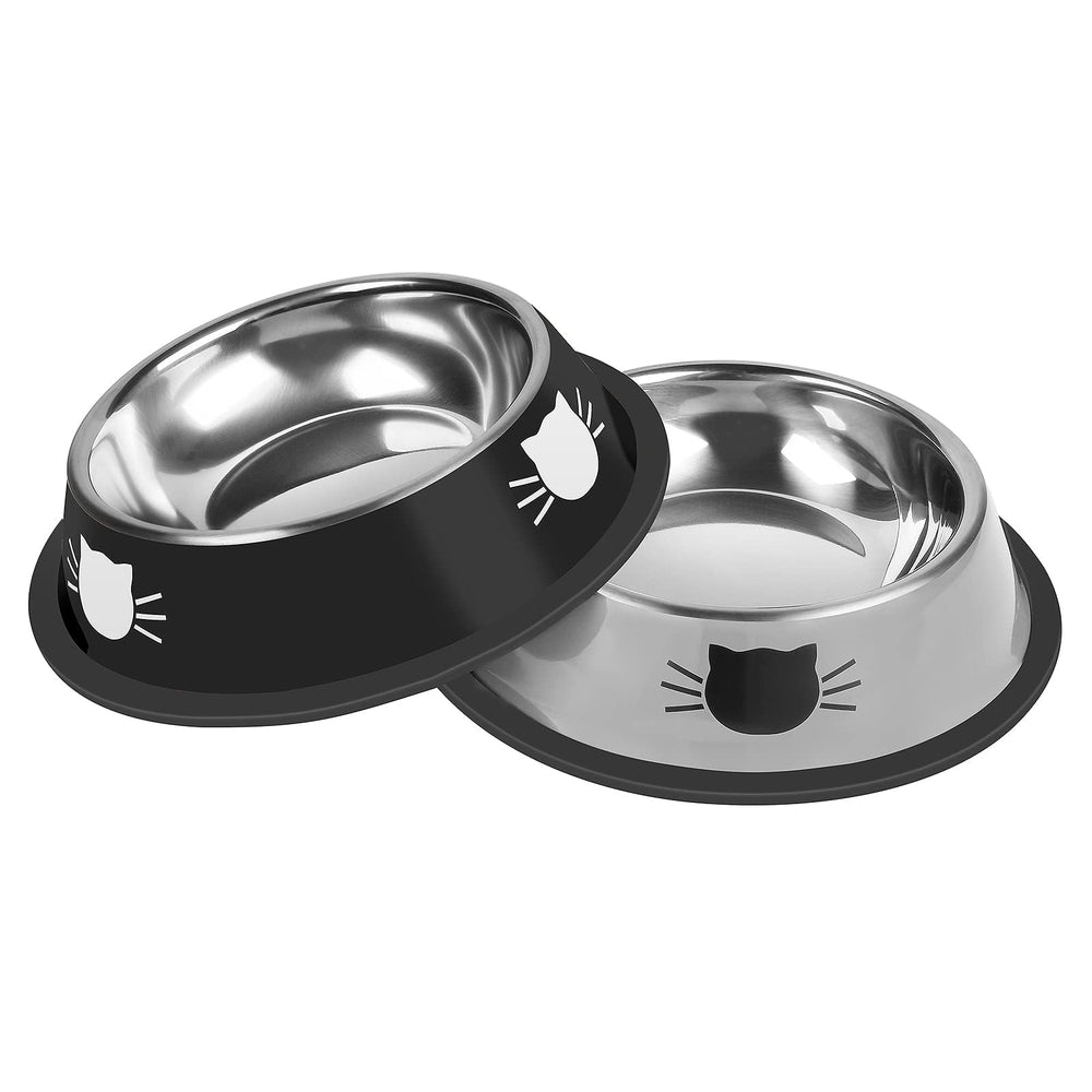 Tazones Serentive de acero inoxidable, 13oz, para comida y agua del gato.