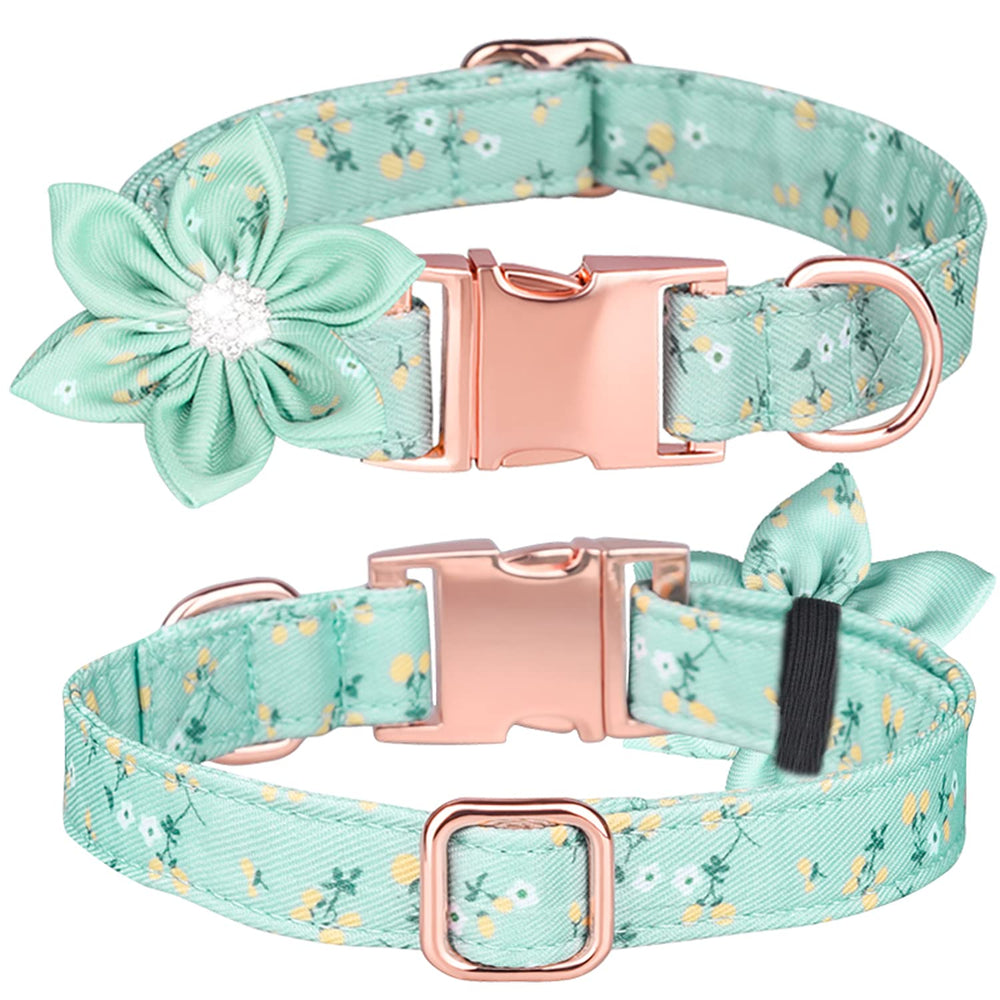 Serijoars collar para perro con flor rhinestone desmontable, ideal para paseos diarios