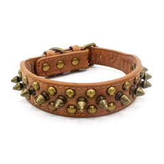 Collar Serijoars para perro con PU suave y remaches tipo hongo, cómodo para paseos.
