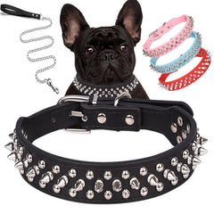 Collar Serijoars con tachuelas de PU suave para paseos seguros