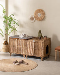 SETVSON caja de arena doble con dos habitaciones interiores, privacidad para gatos.