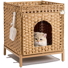 setvson caja-arena-oculta en mueble de ratán, diseño limpio y discreto.