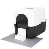 Sfozstra caja de arena con acceso frontal para gatos, facilita entrada y reduce salpicaduras.