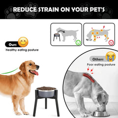 SHAINFUN soporte metálico para comederos, compatible con cuencos grandes.