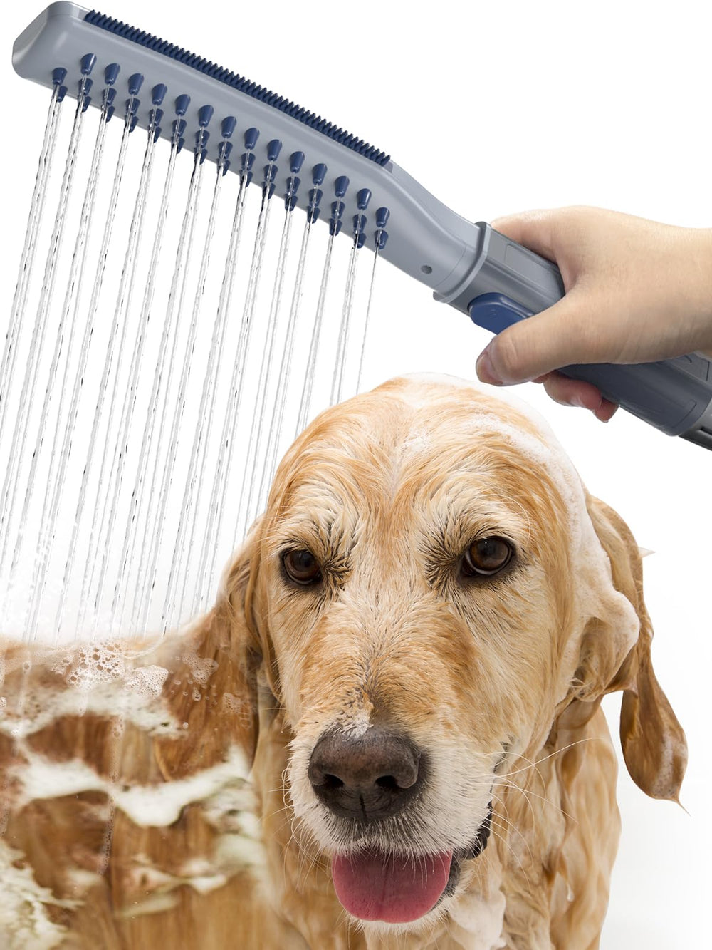 Ducha para perros con divertidor metálico de Shandus, baño rápido y cómodo
