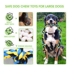 SHARLOVY juguete cuerda 5-nudos grande para perros grandes.