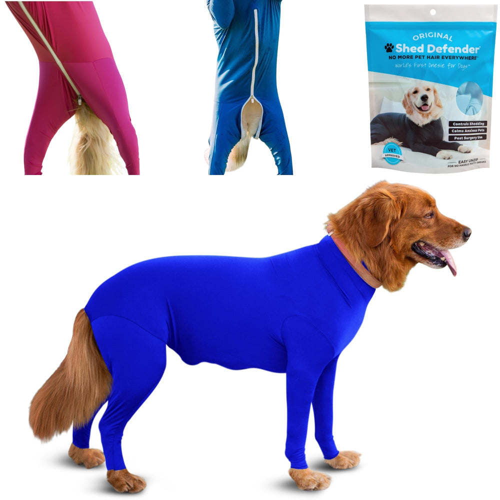 Shed Defender Mameluco Original frontal: contiene pelo y reduce manchas en casa.
