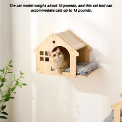 SHENGOCASE casita de madera para gato, refugio cómodo y seguro.