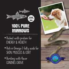 Minnows de Shepherd Boy Farms, elaborado en EE. UU. para calidad de ingredientes.